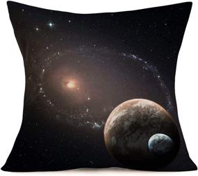 img 1 attached to 🌌 Xihomeli Set of 4 Throw Pillow Covers - Enchanting Nebula Planet, Universe Outer Space, Galaxy Star Art Decor - Cotton Linen Square Pillowcase for Bedroom, Office - 18" x 18" (4 Pack Universe)