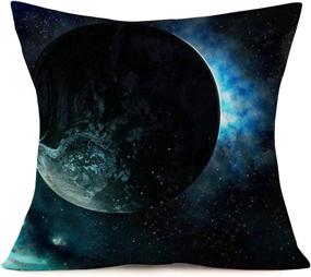 img 2 attached to 🌌 Xihomeli Set of 4 Throw Pillow Covers - Enchanting Nebula Planet, Universe Outer Space, Galaxy Star Art Decor - Cotton Linen Square Pillowcase for Bedroom, Office - 18" x 18" (4 Pack Universe)