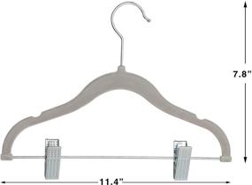 img 3 attached to Finnhomy Velvet Clothes Hangers 20-Pack with Movable Clips for Baby and Kids - Non-Slip, Heavy-Duty and Space-Saving Organizer for Pants, Skirts, Coat in Gray