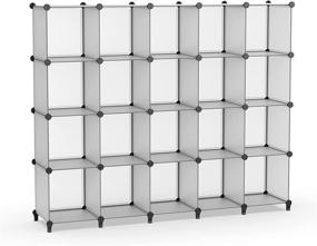 img 3 attached to 📚 HOMIDEC 20-Cube Grey Cube Storage Organizer with Hammer - Modular Shelf, Closet Bookshelf for Living Room, Bedroom, Office - Each Cube Size 11.8 x 11.8 inch