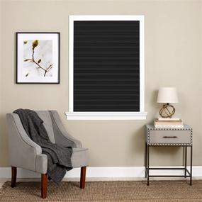 img 1 attached to 🏢 Achim Home Furnishings 123CO36B24 Cordless 1-2-3 Room Darkening Pleated Window Shade, 36x75 Black Vinyl - Effortless Elegance for Light Control in Any Room
