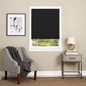img 4 attached to 🏢 Achim Home Furnishings 123CO36B24 Cordless 1-2-3 Room Darkening Pleated Window Shade, 36x75 Black Vinyl - Effortless Elegance for Light Control in Any Room