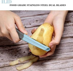 img 3 attached to ILID Piece Vegetable Peelers Graters: Premium Stainless Steel Swivel Peeler Grater for Kitchen - Ideal for Cheese, Nutmeg, Ginger, and Apple! All-In-One Fruit & Veggie Solution (A03)