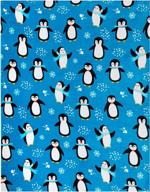 🐧 extra-large penguin throw blanket: adorable, super-soft, fluffy penguins blanket for adults, kids, girls, and boys - penguin fleece blanket (50in x 60in). warm, cozy, and fuzzy throw for bed, couch, and sofa. logo