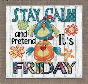 img 1 attached to 🧘 Design Works Crafts Stay Calm 10x10 Counted Cross Stitch Kit: Complete Your Serenity Masterpiece