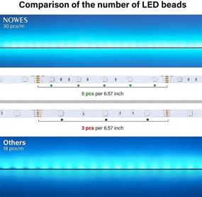 img 1 attached to 🎶 NOWES LED Strip Lights 50ft - Music Sync Color Changing RGB Light Strips with 450 LEDs - Dimmable Tape Lights Kit with Remote Control (44 Keys) - Ideal Indoor Rope Lights for Bedroom, Kitchen, Bar