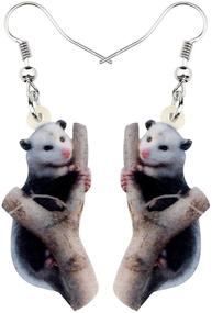 img 4 attached to 🦝 WEVENI Acrylic Possum Earrings | Opossum Dangle Drop Novelty Jewelry for Women, Girls, and Ladies | Dainty Gift