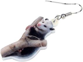 img 1 attached to 🦝 WEVENI Acrylic Possum Earrings | Opossum Dangle Drop Novelty Jewelry for Women, Girls, and Ladies | Dainty Gift