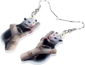 img 2 attached to 🦝 WEVENI Acrylic Possum Earrings | Opossum Dangle Drop Novelty Jewelry for Women, Girls, and Ladies | Dainty Gift