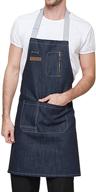 🔧 versatile and sturdy: heavy duty tool apron with adjustable straps, denim bib apron for bartenders, artists, and shop workers, features multiple pockets логотип