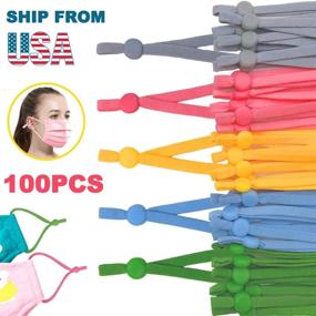 img 3 attached to 🎭 High Stretch, Colorful 1/5 Inch Elastic Band for Masks - 100 PCS with Adjustable Buckle for DIY Sewing and Adjustable Ear Loops