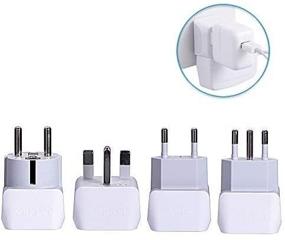 img 4 attached to Ceptics 4 Pack European Plug Adapter Set for Cell Phones, Tablets, iPhone, Cameras - Compatible with Europe, Italy, Germany, England, Spain, Iceland, France (Type G, E/F, Type C, Type L)