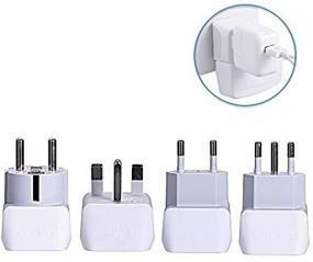 img 1 attached to Ceptics 4 Pack European Plug Adapter Set for Cell Phones, Tablets, iPhone, Cameras - Compatible with Europe, Italy, Germany, England, Spain, Iceland, France (Type G, E/F, Type C, Type L)