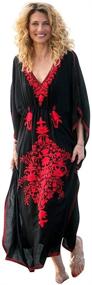 img 1 attached to Womens White Ethnic Kaftan Summer Women's Clothing for Swimsuits & Cover Ups