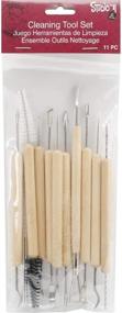 img 4 attached to Studio 71 Clay Tools Set - 11-Piece Metal Tipped Sculpting Tools with Wood Handles, Perfect for Achieving Decorative Effects and Cleaning Clay Surfaces