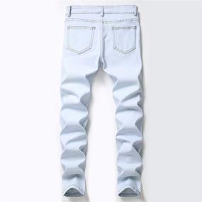 img 3 attached to 👖 NEWSEE Ripped and Torn Skinny Stretch Jeans for Boys - Distressed Denim Clothing