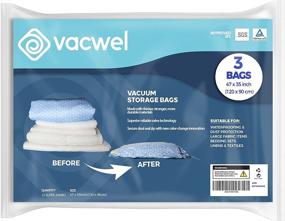 img 4 attached to Ultimate Space-Saving Solution: Jumbo XXL Vacuum Storage Bags (Set of 3) - Store Clothes, Comforters, and Mattress Toppers Efficiently!