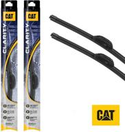 caterpillar clarity premium performance all-season oem replacement windshield wiper blades – streak-free, spotless, and silent – 22 + 21 inch (pair for front windshield) – black logo