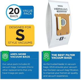 img 1 attached to 🧹 VEVA 20 Pack Premium Vacuum Filter Bags: Type EL202F S-bags Compatible with Electrolux EL6985 EL6988, EL6989, EL7000, EL7020, and EL7025 Series - Efficient Cleaning Solutions