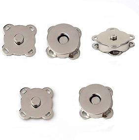 img 2 attached to 👜 Premium 20 Sets of 19mm Silver Magnetic Snaps for Handbags, Wallets, Overcoats, and Bags - Fasteners Snap Buttons