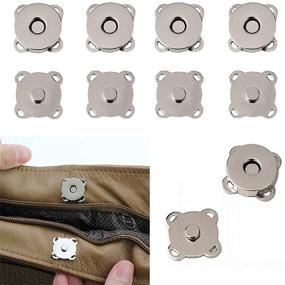 img 3 attached to 👜 Premium 20 Sets of 19mm Silver Magnetic Snaps for Handbags, Wallets, Overcoats, and Bags - Fasteners Snap Buttons