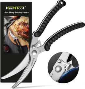 img 4 attached to 🔪 KOOKTOOL Kitchen Scissors - Heavy Duty Cooking Shears, Dishwasher Safe Meat Scissors, Poultry & Vegetable Cuts, Fish, Chicken & Bone