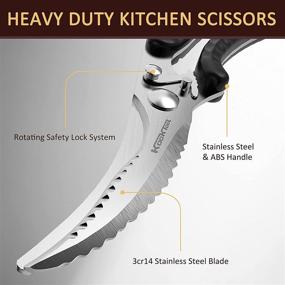 img 3 attached to 🔪 KOOKTOOL Kitchen Scissors - Heavy Duty Cooking Shears, Dishwasher Safe Meat Scissors, Poultry & Vegetable Cuts, Fish, Chicken & Bone