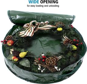 img 3 attached to 🎄 Christmas Wreath Storage Bag 24" - Premium Water-Resistant Fabric, Dual Zippered Storage for Artificial Holiday Wreaths, Reinforced Handles & Card Slot for Easy Labeling