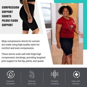 img 2 attached to 🩲 Black Plus Size Compression Shorts - Mojo Pelvic Floor Support - 20-30mmHg