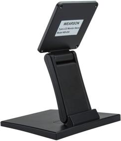 img 3 attached to Wearson WS-03A Adjustable LCD TV Stand: Folding Metal Monitor Desk Stand with VESA Hole 75x75mm & 100x100mm for Enhanced Convenience