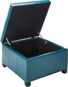 img 2 attached to 🪑 Stylish Teal PU Storage Ottoman by Christopher Knight Home - Richmond KD Ottoman Design