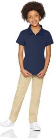 img 3 attached to 👚 Amazon Essentials: Stylish Short Sleeve Uniform Interlock Tops, Tees & Blouses for Girls