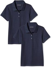 img 4 attached to 👚 Amazon Essentials: Stylish Short Sleeve Uniform Interlock Tops, Tees & Blouses for Girls