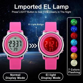 img 1 attached to Function Waterproof Stopwatch Digital Wristwatch Girls' Watches in Wrist Watches