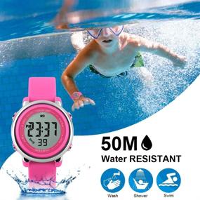 img 2 attached to Function Waterproof Stopwatch Digital Wristwatch Girls' Watches in Wrist Watches