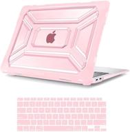 mosiso macbook air 13 inch case 2020 release a2337 m1 a2179 - heavy duty plastic hard shell case with tpu bumper, keyboard cover &amp; retina display touch id - rose quartz logo