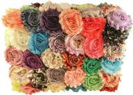 🌸 50-pack assorted colors and prints chiffon fabric flowers for crafts - bulk fabric flower set logo