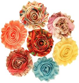 img 3 attached to 🌸 50-Pack Assorted Colors and Prints Chiffon Fabric Flowers for Crafts - Bulk Fabric Flower Set