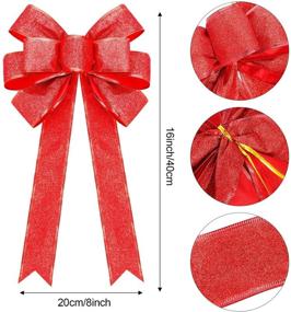 img 2 attached to 🎀 6-Pack Sparkly Christmas Ribbon Bows for Festive Decorations – Ideal for Wreaths and Home Decor (8 Inch)