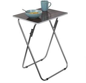 img 4 attached to 🛏️ Multi-Purpose Sturdy Durable Decorative Bedside Laptop Snack Cocktails Table Tray Desk in Brown - Home Basics