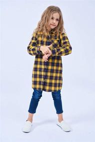 img 1 attached to UWBACK Sleeve Flannel Shirts Button Girls' Clothing for Tops, Tees & Blouses