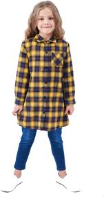 img 4 attached to UWBACK Sleeve Flannel Shirts Button Girls' Clothing for Tops, Tees & Blouses