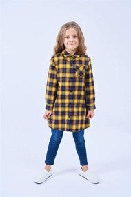 img 3 attached to UWBACK Sleeve Flannel Shirts Button Girls' Clothing for Tops, Tees & Blouses