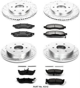 img 1 attached to 🔥 Enhanced Braking Performance: Power Stop K212 Front and Rear Z23 Carbon Fiber Brake Pads with Drilled & Slotted Brake Rotors Kit