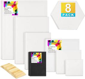 img 4 attached to 🎨 Versatile Stretched Canvases Painting Set: 8 Assorted Acrylics for Artists