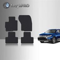 🚗 mitsubishi outlander sport floor mats accessories set (front row + 2nd row) - made in usa | black rubber | 2011-2022 logo