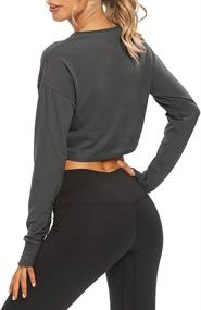 img 1 attached to Mippo Long Sleeve Crop Tops: Trendy Workout Shirts for Women