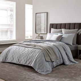 img 2 attached to 🛏️ Kenneth Cole New York Waffle Grid Collection: Hypoallergenic Cotton Blanket - Lightweight, All Season Bedding, Softer with Each Wash (Twin, Grey)