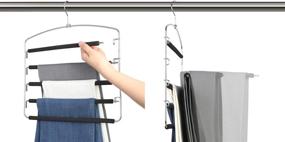 img 1 attached to 👖 5-Layer Metal Slack Magic Hangers: Space Saving Pants Hanger Organizer (4 Pack)