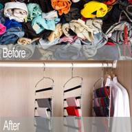 👖 5-layer metal slack magic hangers: space saving pants hanger organizer (4 pack) логотип